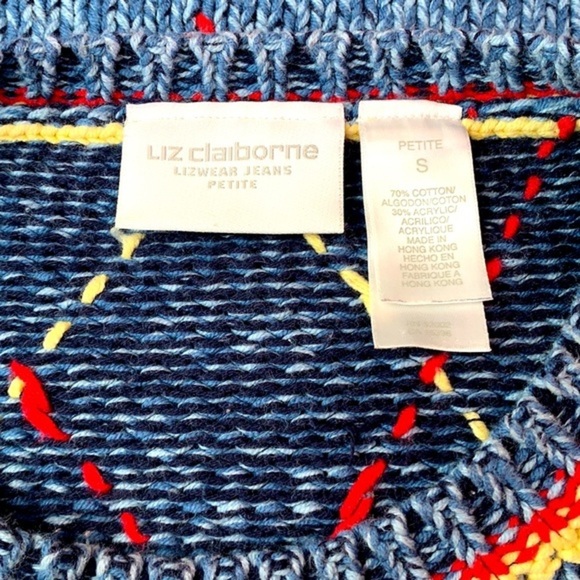 Liz Claiborne Argyle Knit Chunky Sweater - Picture 5 of 5